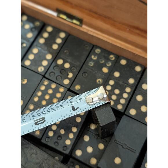 Antique Wooden Dominos with Lion and Cigar Box - Picture 7 of 8